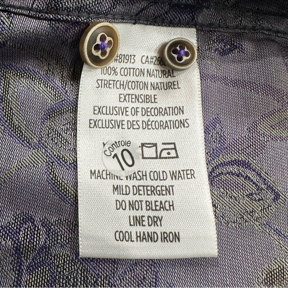 Robert Graham Kamil Indigo Floral Shirt Mens XL Tailored Fit - Picture 8 of 9